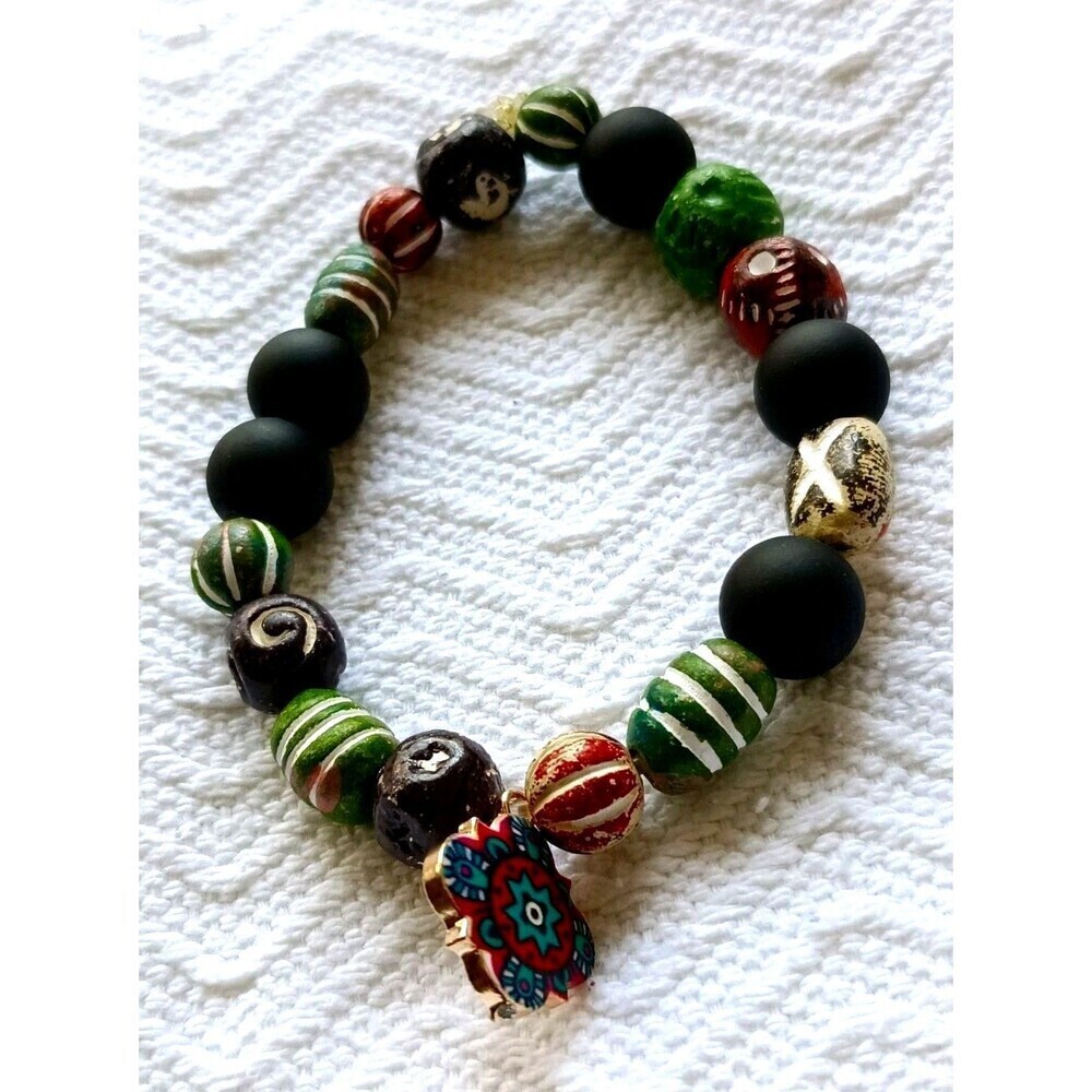 Handmade Mix Bead Charm Bracelet Women's Fashion Adjustable - Picture 1 of 6